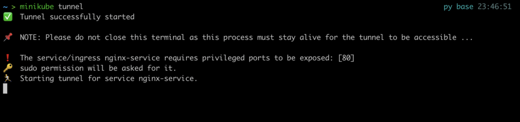 minikube tunnel