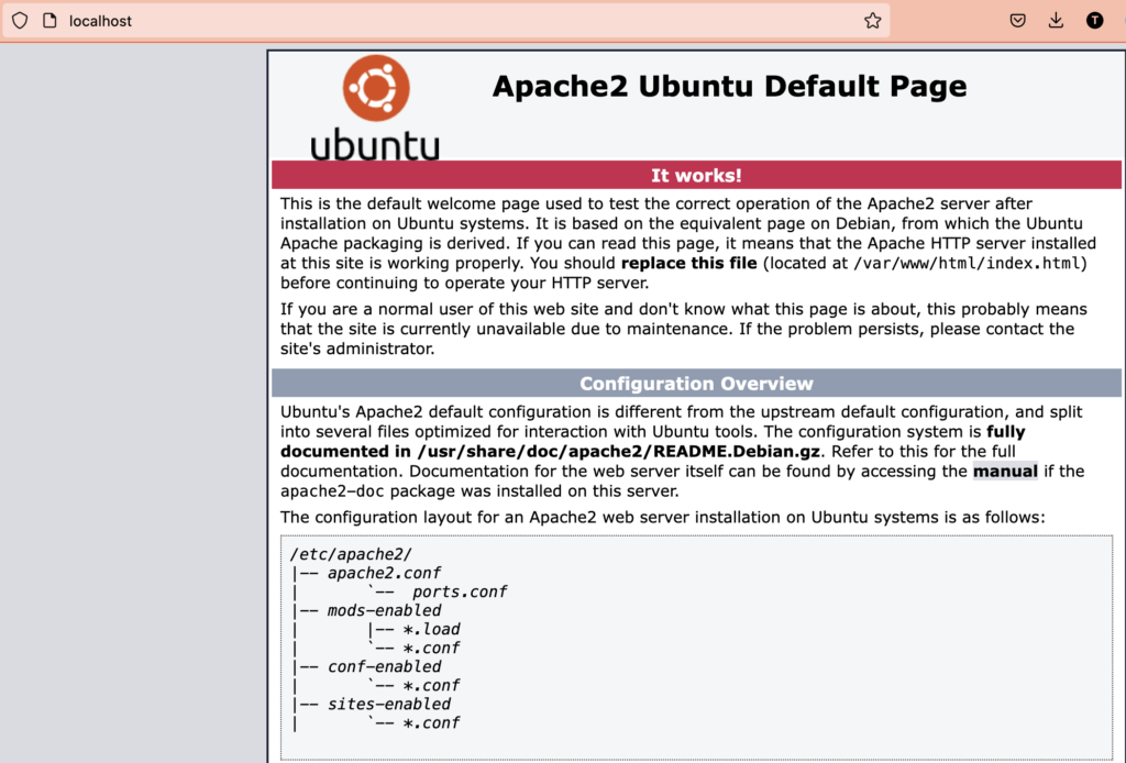 Apache2 default page